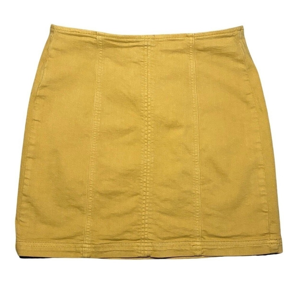 PacSun Mustard Gold High Waisted Seam Detail Mini Skirt Size XS